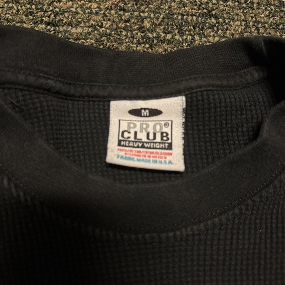 Black Long Sleeve Thermal Shirt from Pro Club size medium fits true to size - Picture 4 of 4